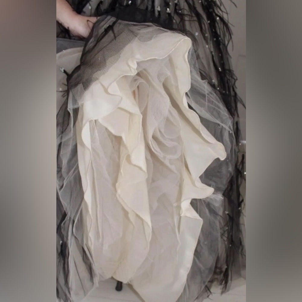 Paparazzi Prom Dress with Lace and Feathers 91084 by Mori Lee Gown Formal 7/8 - Picture 8 of 10